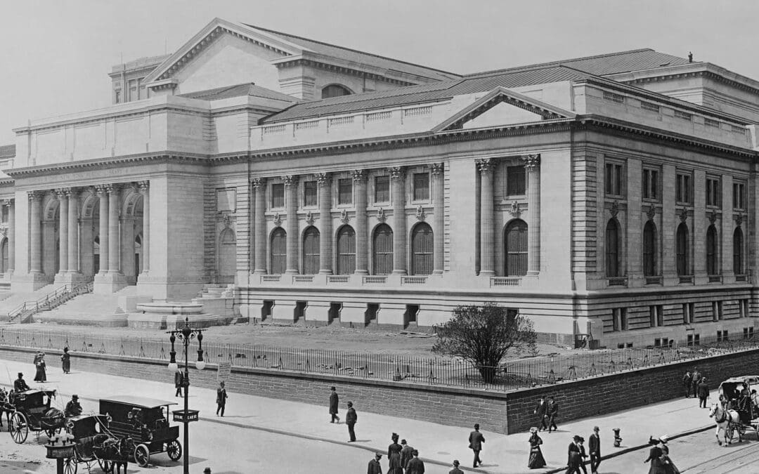 New York City library in 1920. A library is like a database for books.